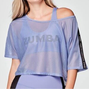 Zumba x Crayola Color the Dance Floor Lavender Mesh Crop Top NWT (XL)